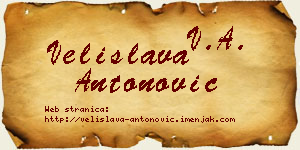 Velislava Antonović vizit kartica